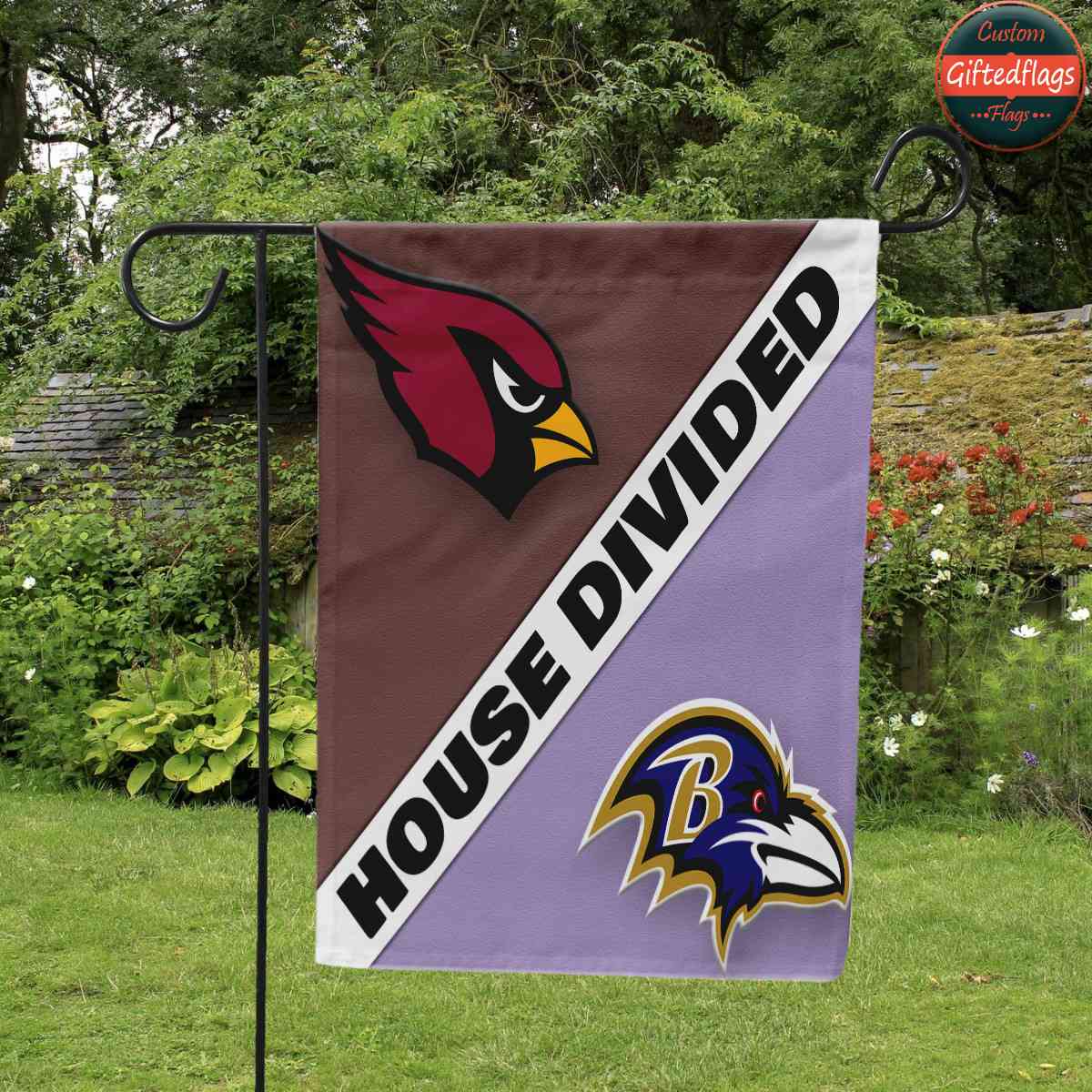 Arizona Cardinals vs. Baltimore Ravens House Divided Flag, Cardinals House Divided Flag Arizona Cardinals vs. Baltimore Ravens House Divided Flag, Cardinals House Divided Flag