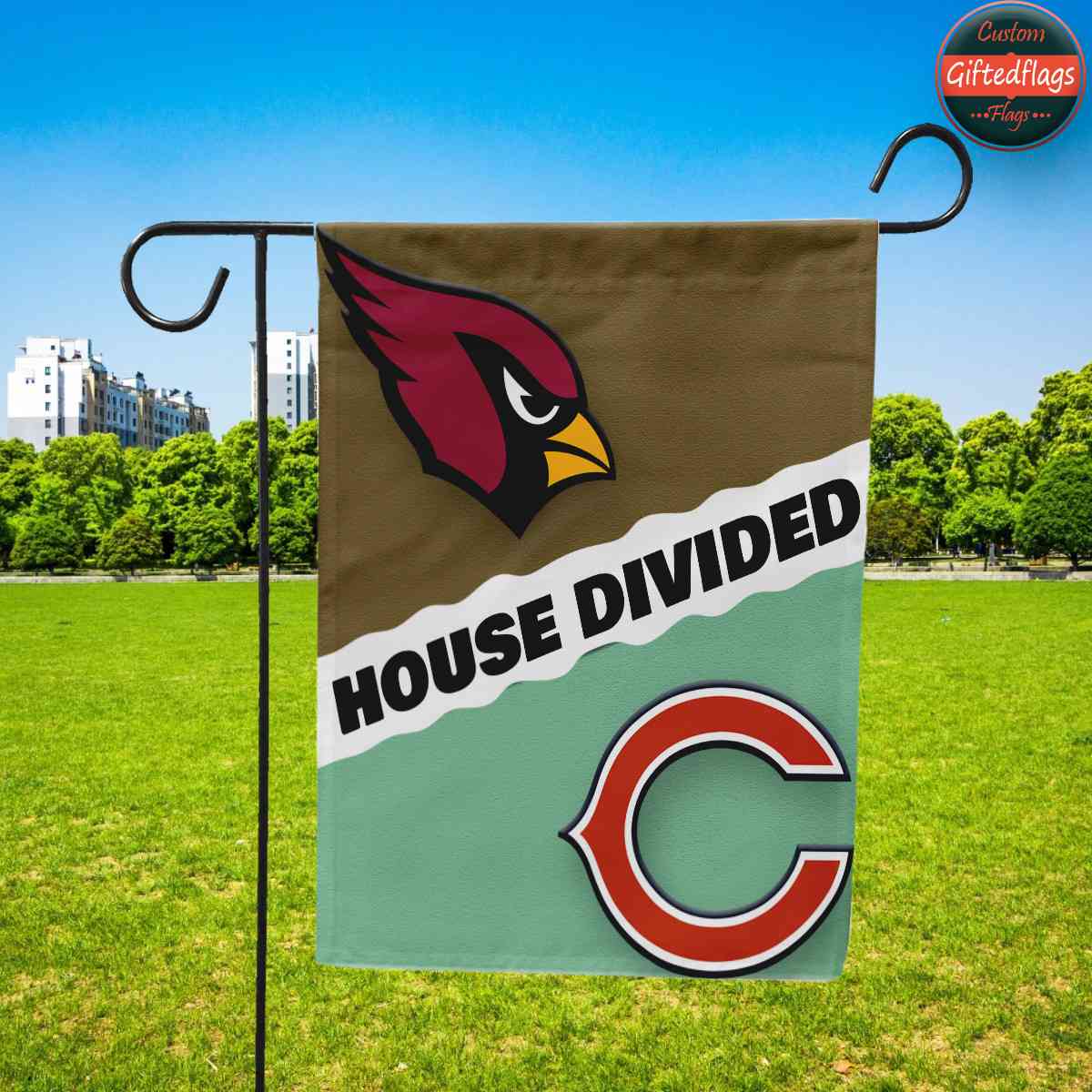 Arizona Cardinals vs. Chicago Bears House Divided Flag, Cardinals House Divided Flag Arizona Cardinals vs. Chicago Bears House Divided Flag, Cardinals House Divided Flag