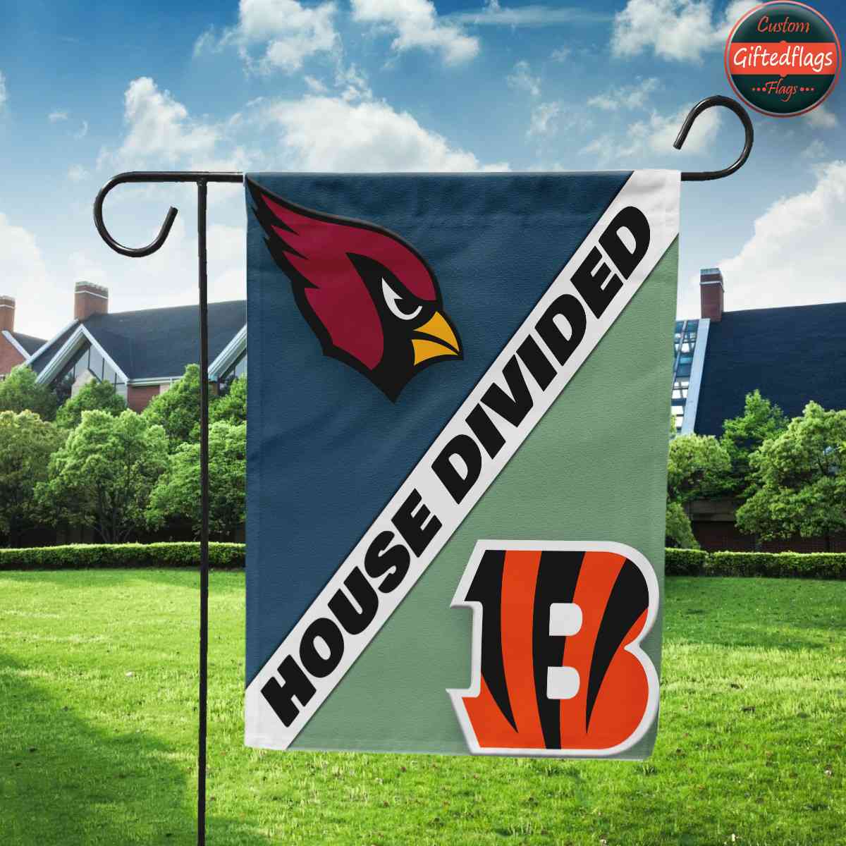 Arizona Cardinals vs. Cincinnati Bengals House Divided Flag, Cardinals House Divided Flag Arizona Cardinals vs. Cincinnati Bengals House Divided Flag, Cardinals House Divided Flag