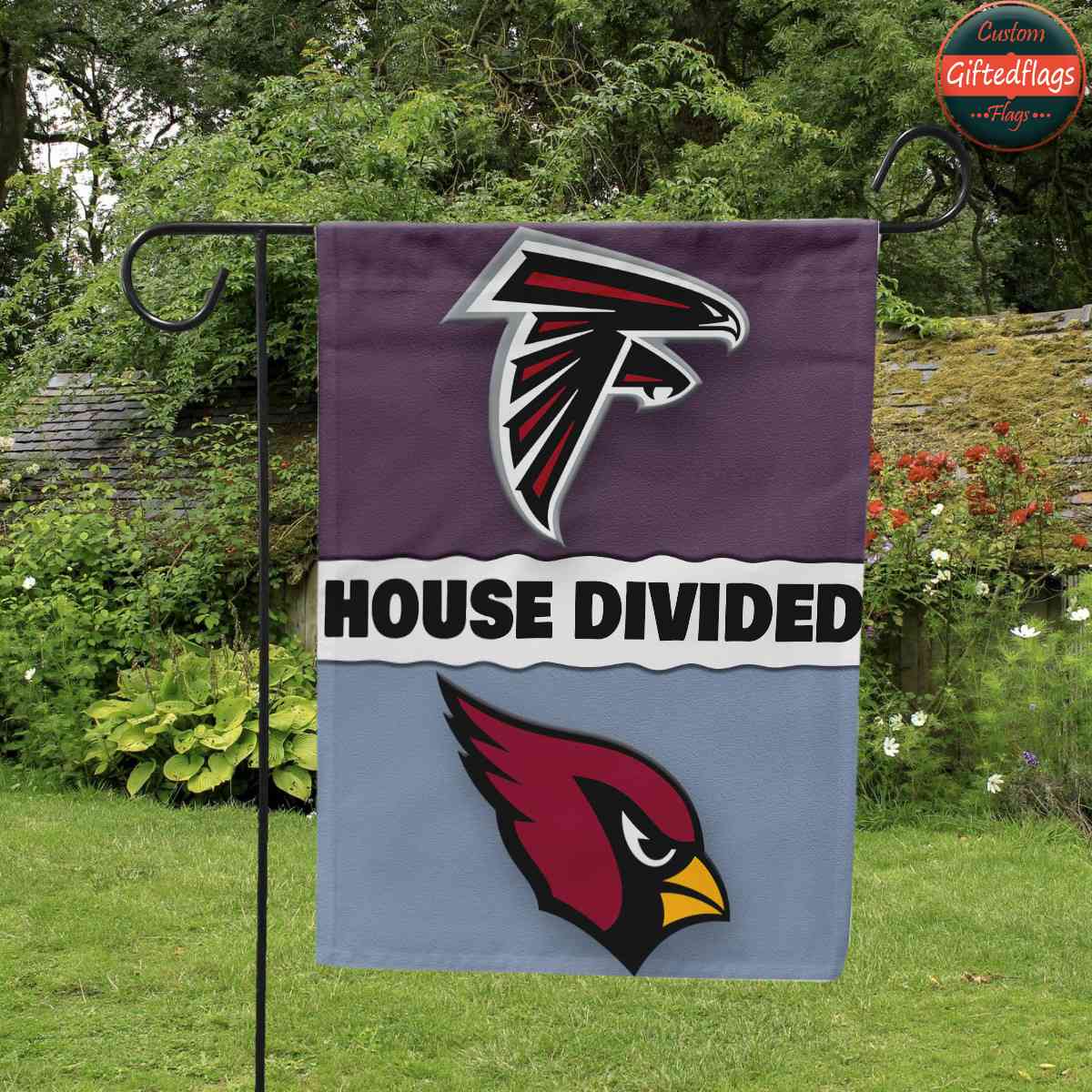 Atlanta Falcons vs. Arizona Cardinals House Divided Flag, Falcons House Divided Flag Atlanta Falcons vs. Arizona Cardinals House Divided Flag, Falcons House Divided Flag