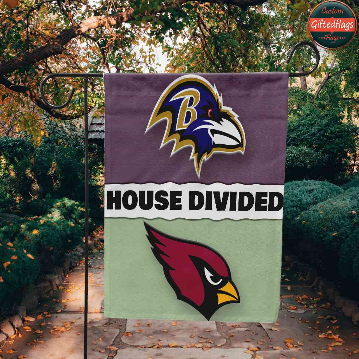 Baltimore Ravens vs. Arizona Cardinals House Divided Flag, Ravens House Divided Flag Baltimore Ravens vs. Arizona Cardinals House Divided Flag, Ravens House Divided Flag