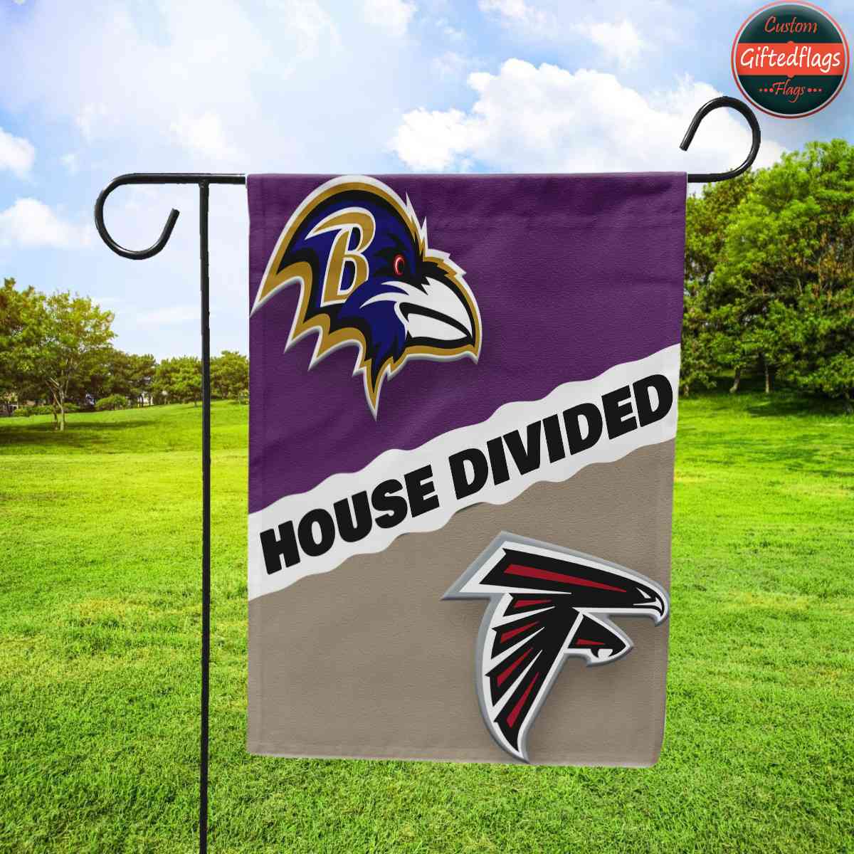 Baltimore Ravens vs. Atlanta Falcons House Divided Flag, Ravens House Divided Flag Baltimore Ravens vs. Atlanta Falcons House Divided Flag, Ravens House Divided Flag