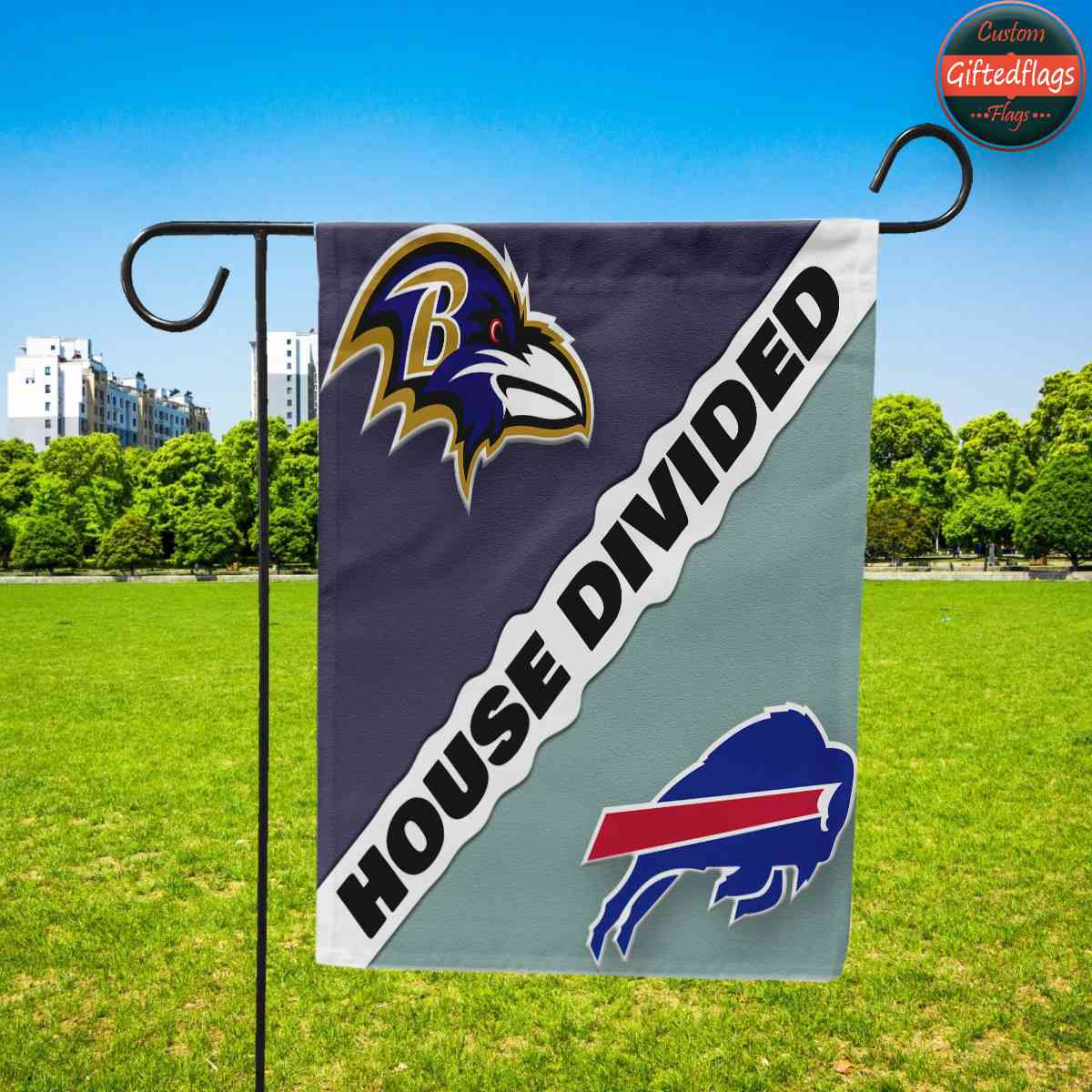 Baltimore Ravens vs. Buffalo Bills House Divided Flag, Ravens House Divided Flag Baltimore Ravens vs. Buffalo Bills House Divided Flag, Ravens House Divided Flag