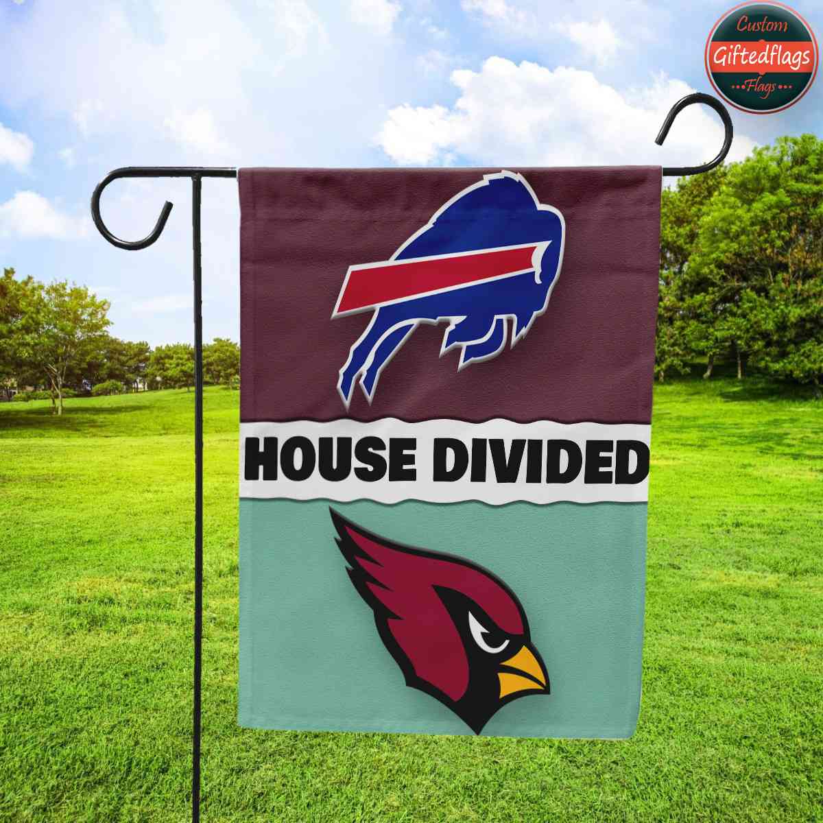 Buffalo Bills vs. Arizona Cardinals House Divided Flag, Bills House Divided Flag Buffalo Bills vs. Arizona Cardinals House Divided Flag, Bills House Divided Flag