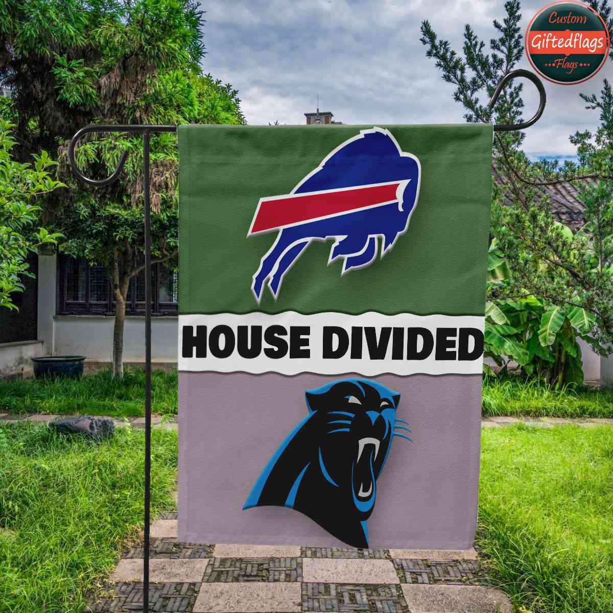 Buffalo Bills vs. Carolina Panthers House Divided Flag, Bills House Divided Flag Buffalo Bills vs. Carolina Panthers House Divided Flag, Bills House Divided Flag