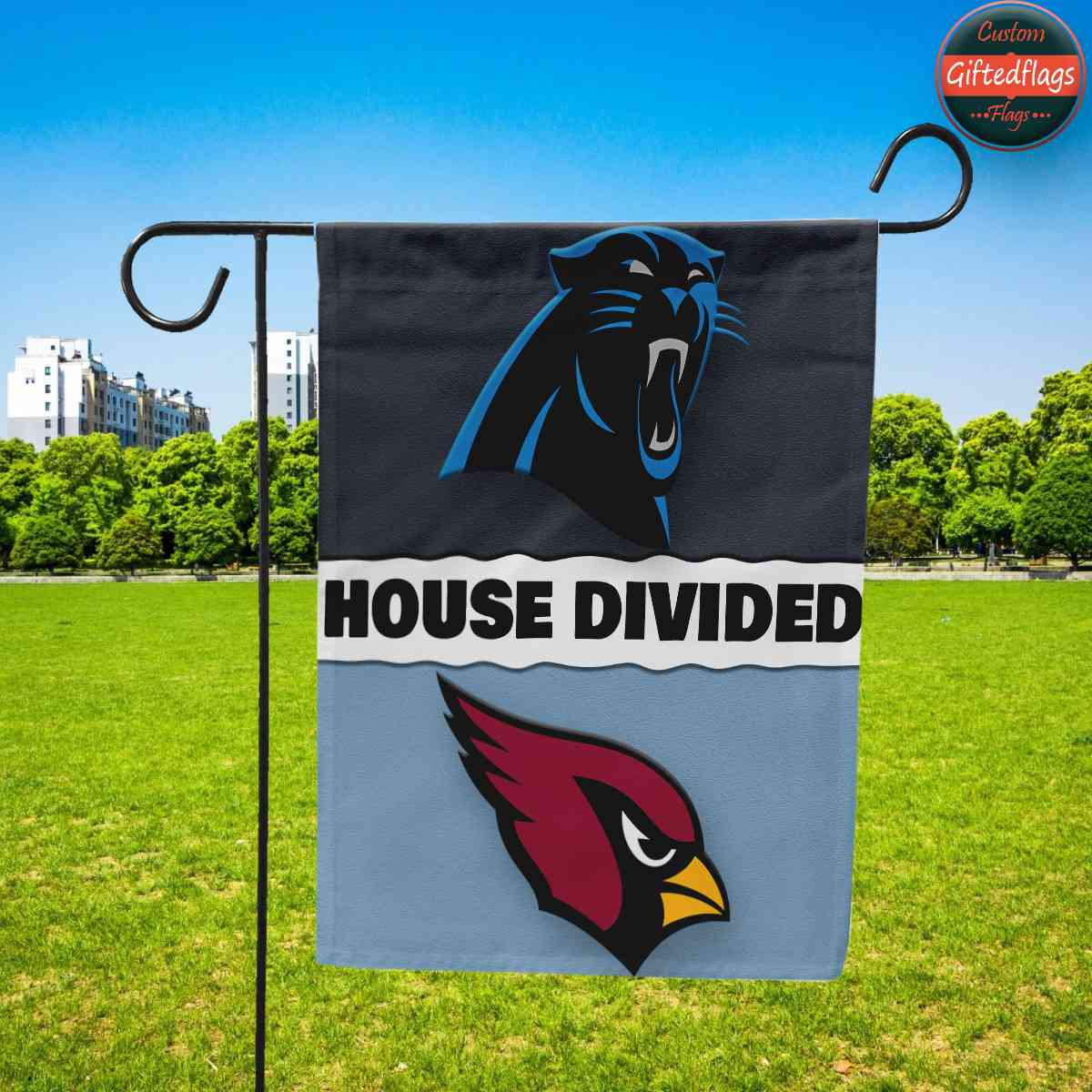 Carolina Panthers vs. Arizona Cardinals House Divided Flag, Panthers House Divided Flag