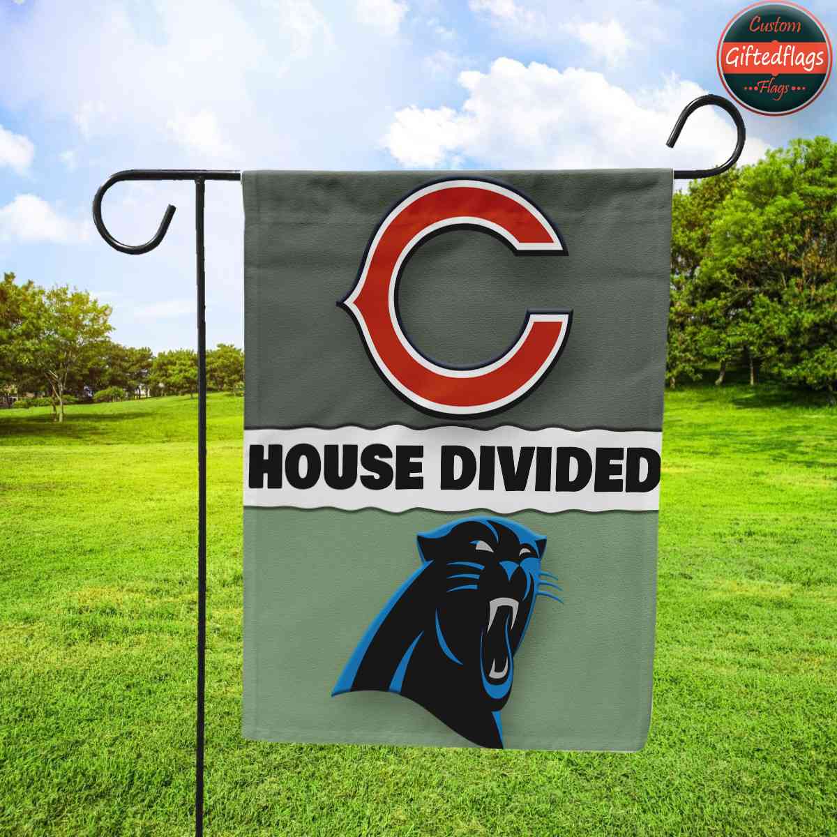 Chicago Bears vs. Carolina Panthers House Divided Flag, Bears House Divided Flag Chicago Bears vs. Carolina Panthers House Divided Flag, Bears House Divided Flag