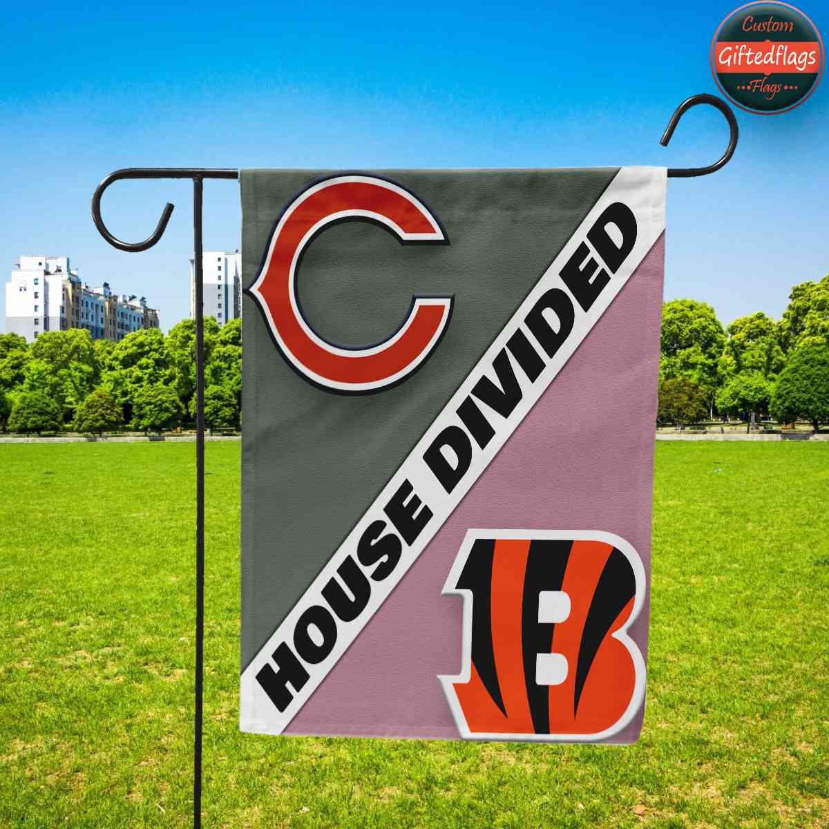 Chicago Bears vs. Cincinnati Bengals House Divided Flag, Bears House Divided Flag Chicago Bears vs. Cincinnati Bengals House Divided Flag, Bears House Divided Flag