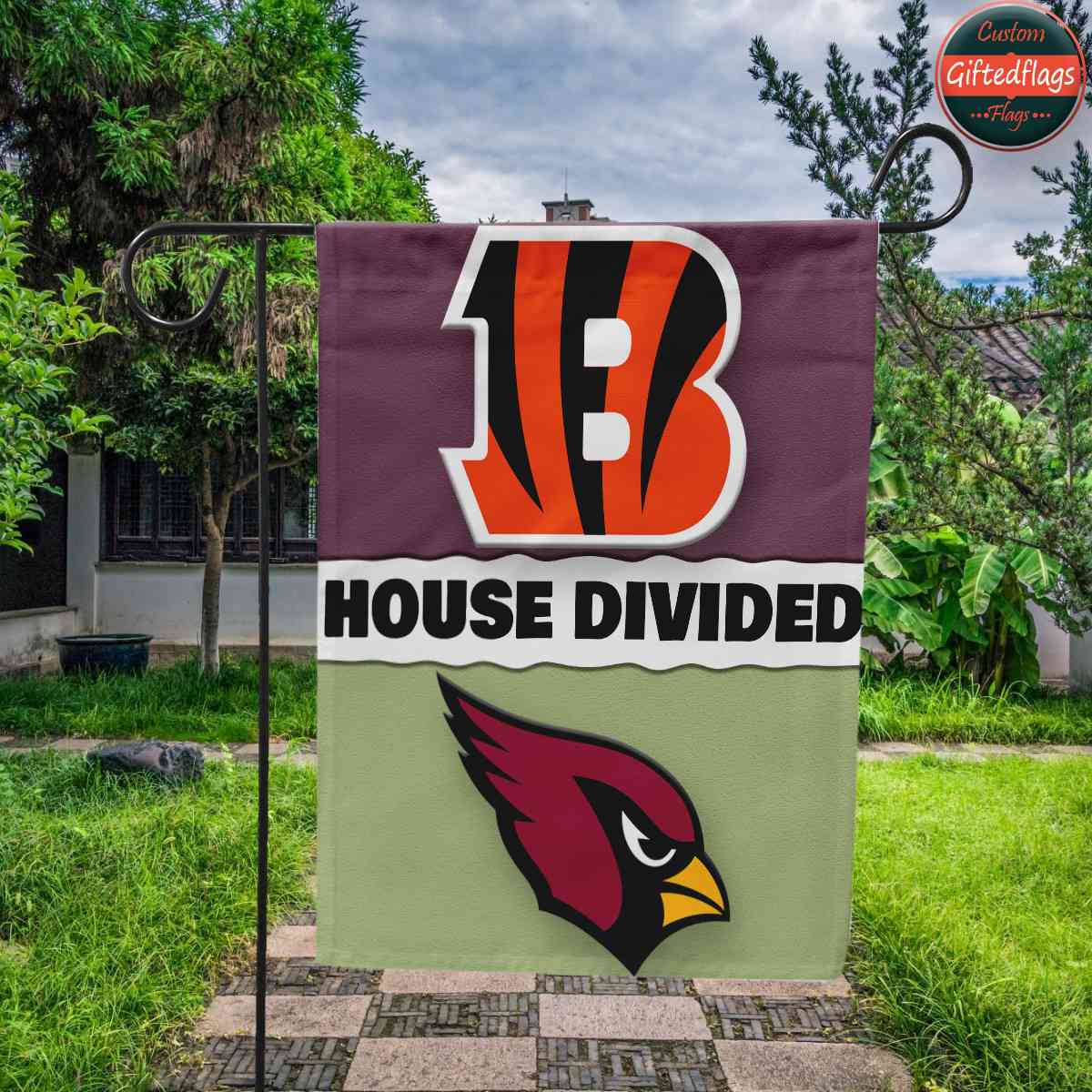 Cincinnati Bengals vs. Arizona Cardinals House Divided Flag, Bengals House Divided Flag