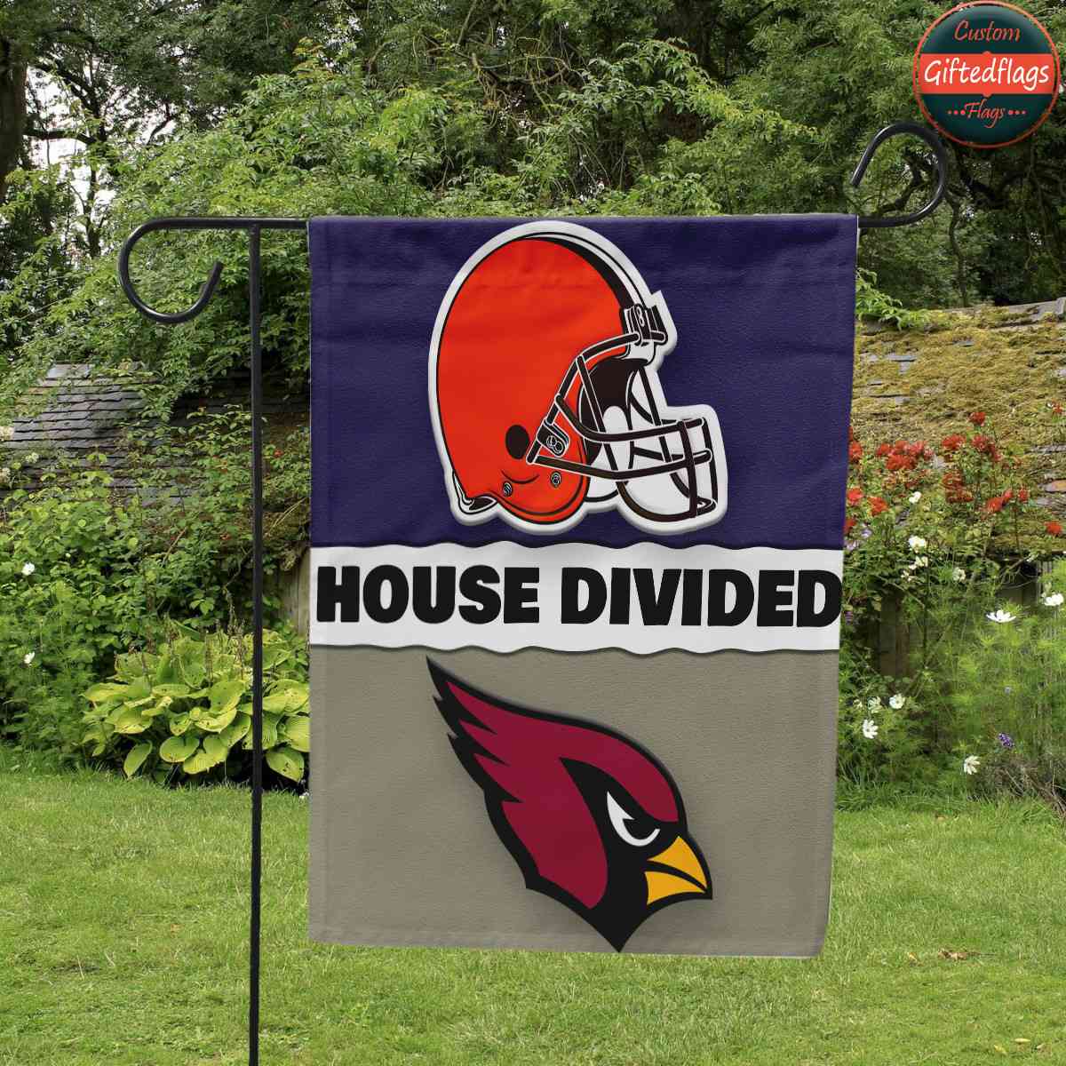 Cleveland Browns vs. Arizona Cardinals House Divided Flag, Browns House Divided Flag