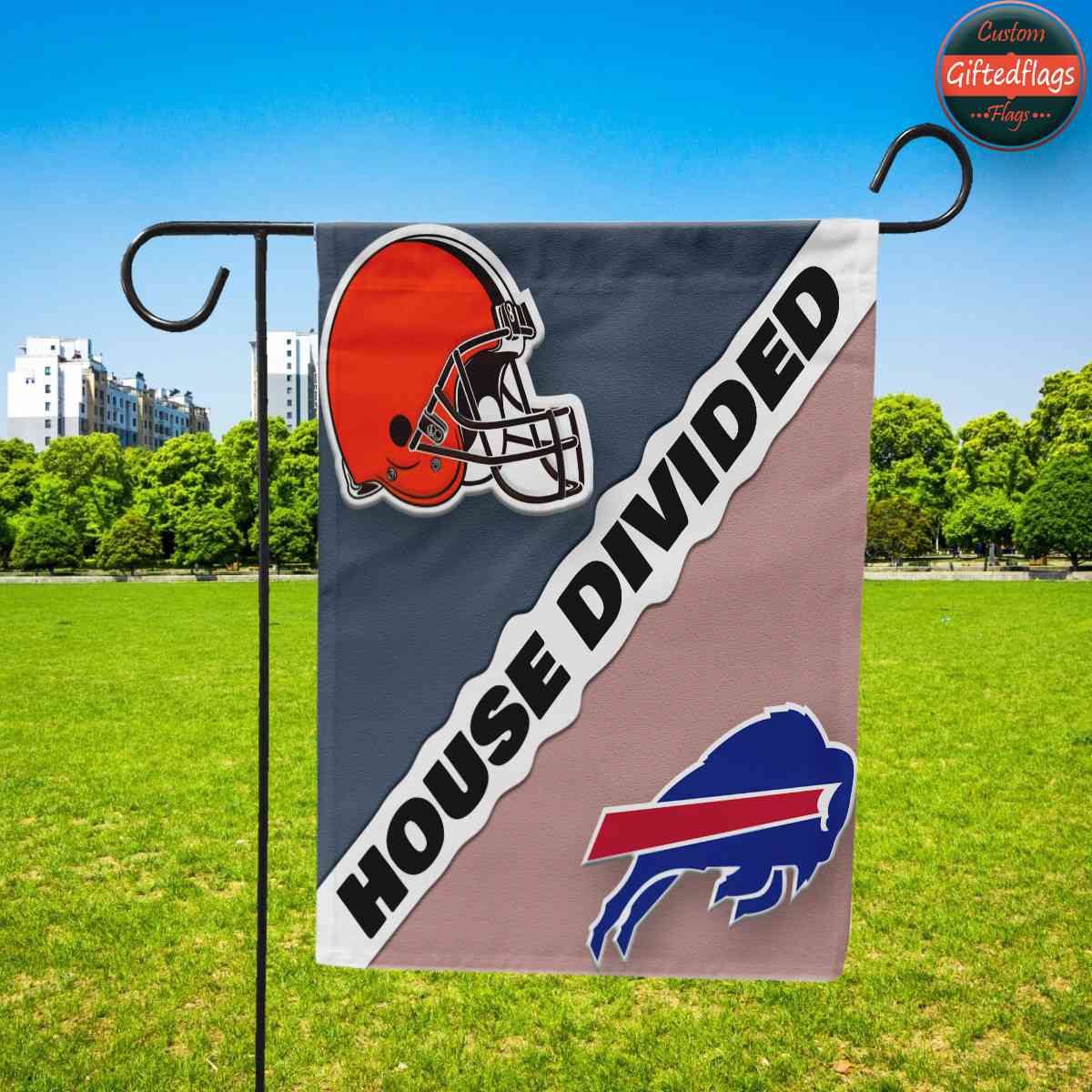 Cleveland Browns vs. Buffalo Bills House Divided Flag, Browns House Divided Flag Cleveland Browns vs. Buffalo Bills House Divided Flag, Browns House Divided Flag