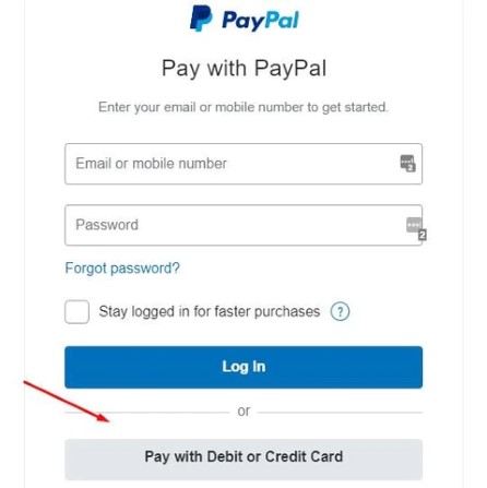 How to pay without a Paypal account Step 2